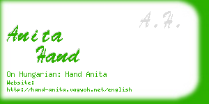 anita hand business card